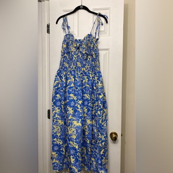 LIKE NEW J. Crew Tie Shoulder Smocked MIDI Dress - Picture 3 of 3